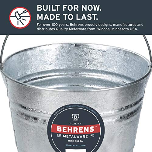 Behrens 1214 Hot-Dipped Galvanized Steel Utility Pail, 14-Quart, Gray - size: 14-Quart, style: Hot Dipped