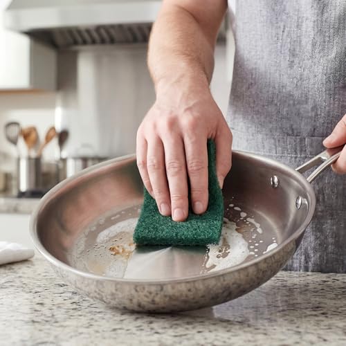 Scrubbing Pads, 6-Pack Green Kitchen Cleaning Scourer – Heavy Duty Scrubber for Pots, Stovetops, Range Hoods, Easy Rinse, Degreasing & Descaling by Ha-Fish&Flame-Gua