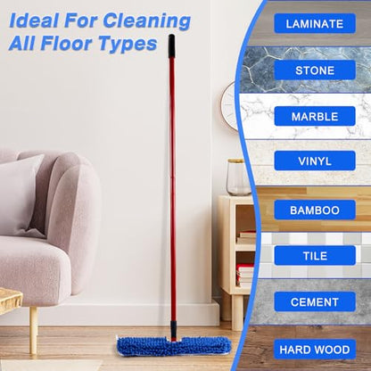 3 Pack Mop Heads Replacements Compatible with O-Cedar Dual-Action Flip Mop, Double-Sided Microfiber Chenille Mop Refills for Dry Wet Use, Washable Reusable Floor Cleaning Pads | Double-sided microfiber chenille refills for wet dry floor cleaning. Washable