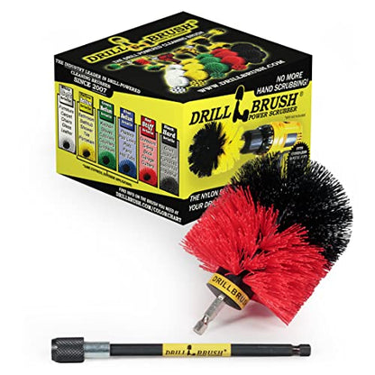 Outdoor Cleaning Supplies - Garden and Patio Refreshing Tool - Outdoor Rug Scrub Brush - Bird Bath Cleaning Tool - Garden Statues Cleaning Kit - Concrete Cleaner - Headstone Restoration Cleaning Kit - color: Red