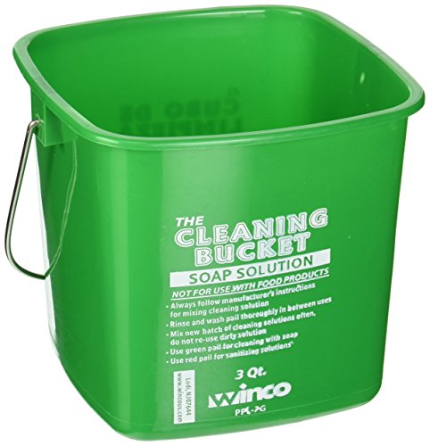 Winco 3qt Cleaning Bucket, Green Soap Solution - color: Green, size: 3 Quart