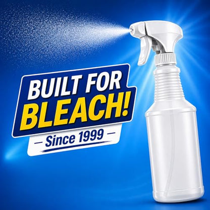 Bar5F Empty Spray Bottles (3-Pack), 24 oz – Bleach-Resistant Trigger Sprayer with Fine Mist & On/Off, Chemical-Resistant for Bleach, Vinegar & Cleaning Solutions, Refillable HDPE Bottles