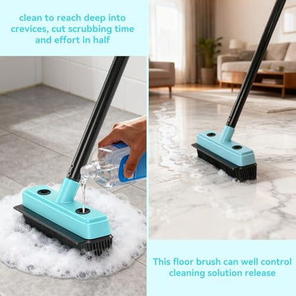 Michao Floor Squeegee with 180° Rotating Head,with Rubber Broom for Carpet Pet Hair Remover,air Broom,for pet Removal Fluff Carpet, Hardwood Floor, Cleans Glass, Fine Dust, Hair, Liquid (Black)