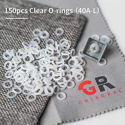 Mechanical Keyboard O Ring Switch Dampener with Keycap Puller Remover Brush Accessory Bag, for Cherry MX Kailh Box Gateron 40A-L (150pcs)