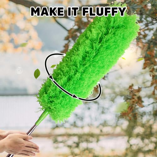 Cobweb Duster with Extension Pole, Bafezoze Ceiling Fan Duster with Long Handle, Spider Web Brush Flat Duster for Under Appliances High Ceilings Outdoor - size: Cobweb Duster 4PCs