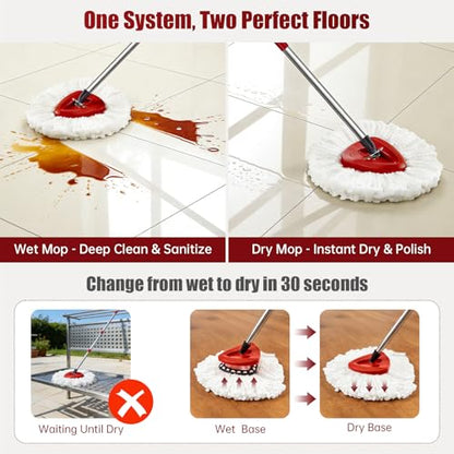 7 Pack Mop Heads Replacements for O Cedar with Mop Base, Microfiber Mop Replace Head for O-Cedar EasyWring Spin Mop, Heavy Duty Washable Pad Compatible with O-Cedar, Vileda