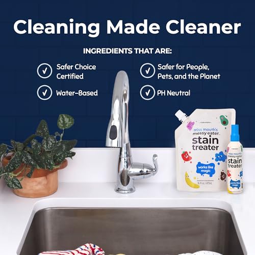 Miss Mouth's Messy Eater Stain Treater - 16oz Refill - Newborn & Baby Essentials - No Dry Cleaning Food, Grease, Coffee Off Laundry, Underwear, Fabric - style: Single (16oz)