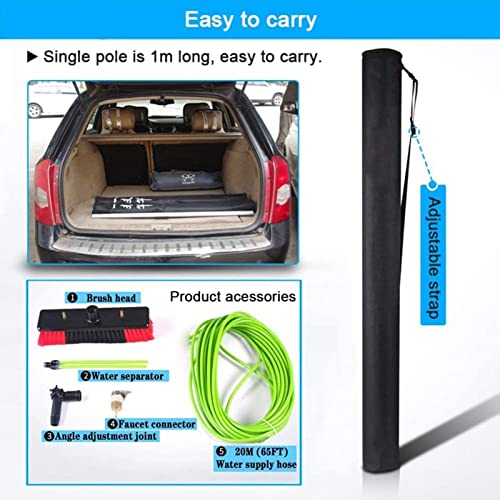 Water Fed Pole Kit, Extendable Window Cleaning Pole Water Fed Telescopic Brush Professional Cleaning Equipment Washing Equipment Cleaning Conservatory Roof Solar Panel - color: 30cm Brush Head, size: 5.4m