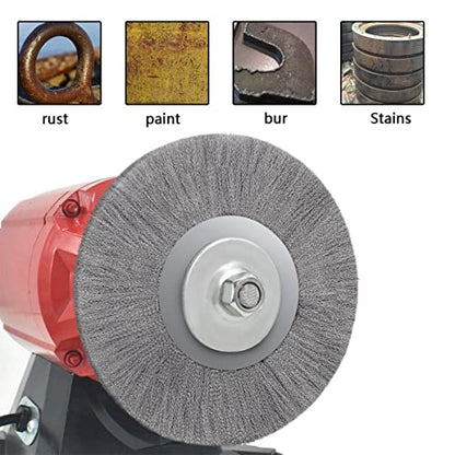 8 Inch Stainless Steel Wire Crimped Wheel Brush with 1-1/4" Bore for Angle Grinder Derusting Cleaning and Surface Polishing 1Pc - size: 8"200mm 1Pc