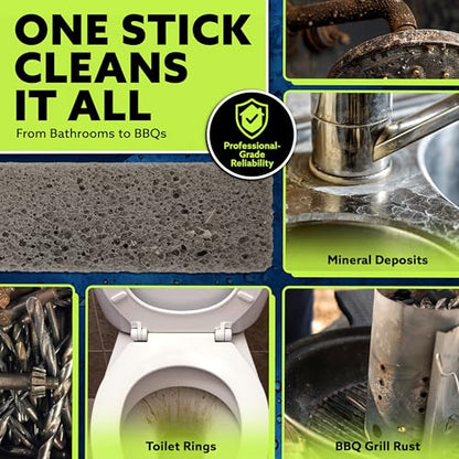 PUMIE Pumice Stone Toilet Bowl Cleaner (2-Pack) - Toilet Pumice Stone with Handle - Heavy Duty Scouring Stick for Rings, Bowls, Hard Water Stains, Lime, Rust, Sink - Includes Handle for Easy Use - size: 1 Count (Pack of 2)