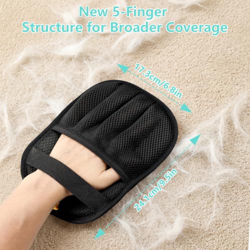 New Upgrade Pet Hair Removal Glove for Dogs & Cats, Electrostatic Reusable Magic Brush Removal Glove, Washable Pet Hair Remover Tool for Clothing, Sofa, Rug, Auto Interior