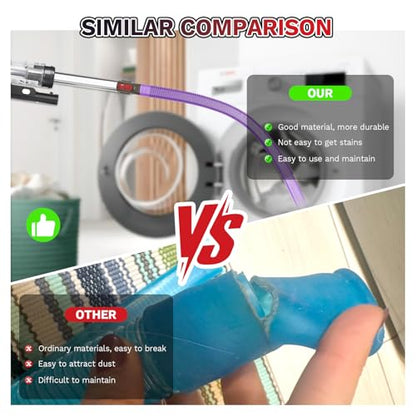 2 Pieces Dryer Vent Cleaner Kit, Universal Vacuum Attachment with Flexible Lint Brush & Vacuum Hose, Fits Most Vacuums for Dryer Lint Removal, Fire Prevention, Home Appliance Cleaning
