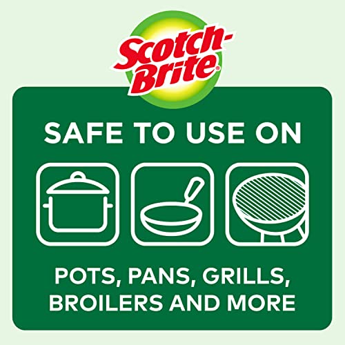 Scotch-Brite Stainless Steel Scrubber for Cleaning Kitchen, Household, and Dishes - 3 Scrubbers (Pack of 2)