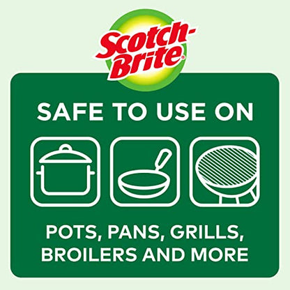 Scotch-Brite Stainless Steel Scrubber for Cleaning Kitchen, Household, and Dishes - 3 Scrubbers (Pack of 2)