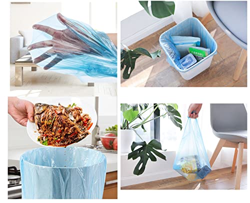 4 GALLON Bathroom Trash Bags, 4 Rolls/100 Counts Small HANDLES Garbage Bags for Office, Bathroom Wastebasket Waste Bin Colorful Portable Rubbish Bags (100)