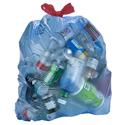 Amazon Basics Blue Recycling Drawstring Trash Bags, Tall Kitchen, Unscented, 13 Gallon, 60 Count (Pack of 6) - size: 60 Count (Pack of 6)