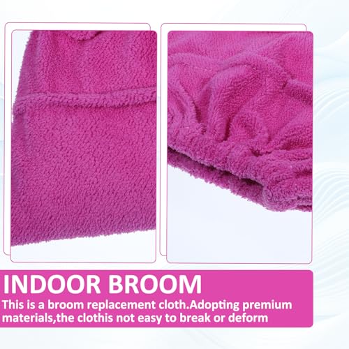 2PCS Mop Socks Broom Cloth Cover with Elastic Bands, Washable Broom Pads Baseboard Cleaner Tool, Multi-Purpose Reusable Mopping Cloth Replacement, Suitable for Pet Hair, Dust, Stains, Windows