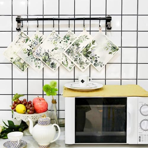 6 Pieces Swedish Kitchen Dishcloths Green Eucalyptus Cleaning Cloths Reusable Absorbent Sponge Cloths Dish Quick Drying Washable Cleaning for Kitchen,Washing,Hand, Counter Wipes - color: Green