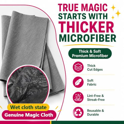 6PACK GenieCloth Magic Cloth 6-Pack XXL Microfiber Cleaning Cloths | 16x12 Inch Size, Streak & Lint-Free, Cleans with Water Only, Machine Washable, Glass, Steel & More
