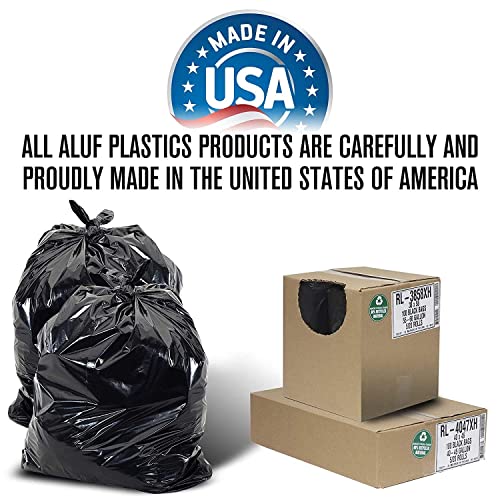 Aluf Plastics T-Tough Roll Pack Low Density Repro Blend Star Seal Coreless Rolls Bag, 7-10 Gallon 1.0 Mil 23" Length x 24" Width, H Strength, Black (Pack of 2000) - color: Black, style: 7-10 Gal, 0.8 Mil, 2,000 Count