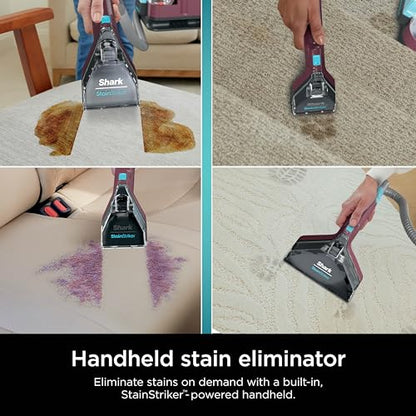 Shark Carpet Cleaner Machine, Portable Upholstery StainStriker, Spot, Odor & Stain Remover, 2 Carpet Cleaner Solutions, 3 Tools, Perfect for Pet Hair, Area Rugs, Couches, Burgundy, PX203BRN