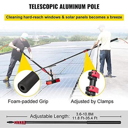 Professional Window Cleaning Kit - Extendable Pole and Squeegee Cleaner with 180° Rotation Bendable Head and Alumipole - size: 20FT