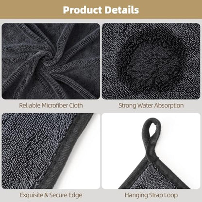 Shiny Wipes Shower Cleaning Cloth - 3 Pack 24 x 36 inch Ultra Absorbent Car Drying Towel, Shiny Wipes Drying Towel Microfiber Cleaning Cloth for Car, Bath & Househood - size: 24*36in