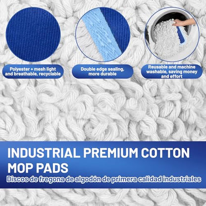 36" Commercial Dust Mop: Dry Dust Broom for Hardwood Floors Cleaning - 2 Mop Pads 59" Long Handle Heavy Duty Frame - Industrial Professional Cleaning Supplies for Hotel Warehouse School Janitor - size: 36 inches Dust Mop