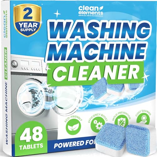 Washing Machine Cleaner Tablets 48 Pack – Deep Cleaning Descaler for HE, Front & Top Load Washers – Septic Safe, Eco-Friendly Freshener, Helps Maintain a Clean Drum – 24 Month Supply - size: 1 Count (Pack of 48)