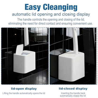 2 Pack Disposable Toilet Brush with 48 Refills, Toilet Bowl Cleaner Toilet Brush and Holder Set for Bowl Cleaners Bathroom Cleaning Bathtub