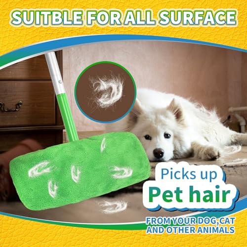 AmaVins Reusable Microfiber Mop Pads Compatible with Swiffer Sweeper Mop, Wet and Dry Flat Swiffer mop Cover, 5 Pack Washable Swiffer Pads for Surface/Hardwood Floor Cleaning (Mop is Not Included) - color: B-green 5 Pack