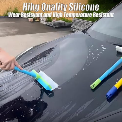 AquaSwipe Window Squeegee, Aqua Swipe Window Cleaner, Recyclable Silicone Window Squeegee Kit with Microfiber Scrubber, Glass Cleaning Tools for Shower Glass Mirror, Car(Blue) - color: Blue