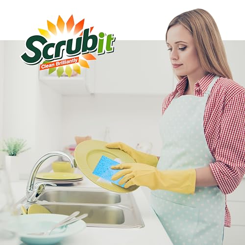SCRUBIT 48-Count Sponges Kitchen for Dishes Cleaning - Non-Scratch Dish Scrub Sponge - Packaging May Vary, Natural Cellulose Kitchen Sponges