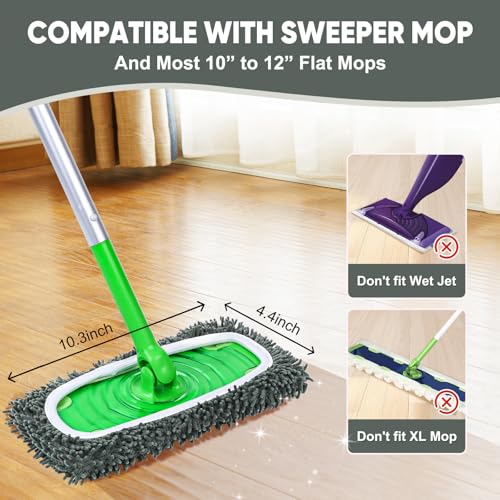 6-Pack Reusable Microfiber Mop Pads Compatible with Swiffer Sweeper, Dry & Wet Sweeping Cloths - Washable Wet Pads Refill for Multi-Surface/Hardwood Floor Cleaning -Grey - color: Gray
