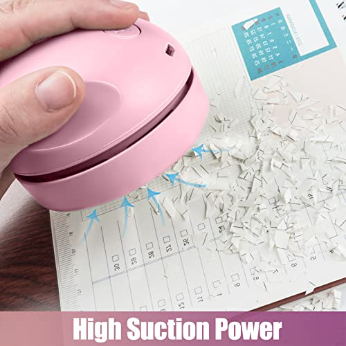 prowithlin Portable Desktop Vacuum Cleaner, USB Charging, Pink, Best for Cleaning Dust, Crumbs, Piano, Computer, Car etc. - color: Pink