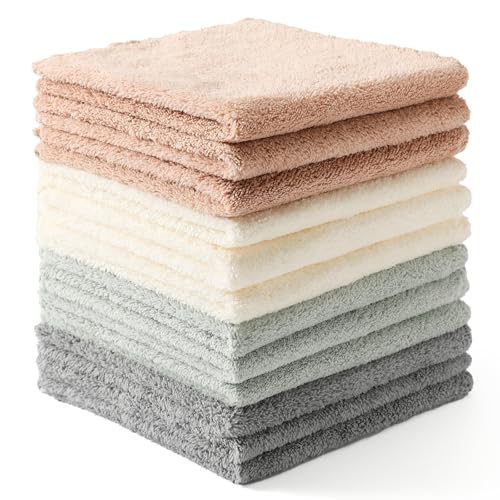 12 Pack Cleaning Cloth,Ultra Soft Absorbent Quick Drying Microfiber Cleaning rags,No scratches,Reusable,Washable,Lint Free Cleaning Towels for Kitchen,Window,Glass,car,11.8"×11.8",(Multicolor) - color: Multicolor