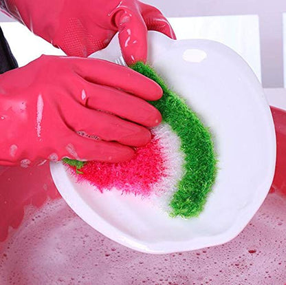 Bright Acrylic Fruit Watermelon Strawberry Flower Non-Scratch Net Cleaning Cloth Dish Scrubber Sponge for Dishwashing Set of 3
