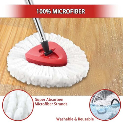 6-Pack Spin Mop Heads Replacements Compatible with O-Ceda EasyWrin 1-Tank System, Microfiber Refills, Deep Cleaning Mop Replace Head, Machine Washable Easy-to-Replace, White - color: 6pcs Easywring Refills White
