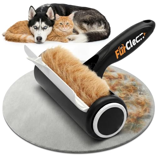 FurClean Pet Hair Removal Roller - Electrostatic Absorption Reusable Lint Rollers for Pet Hair - Cleaning Tool for Furniture, Couch and Carpet - Large Storage Compartment with Easy Disposal