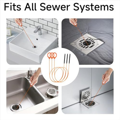 1/3pcs Extra Long Stainless Steel Drain Pipe Unclogging Hook,Nylon Coated-Suitable for Bathroom Sink, Bathtub/Shower Drain Pipes/Plumbing Accessory|Durable Nylon Material, Drain Cleaning Too (1pcs) - size: 1pcs