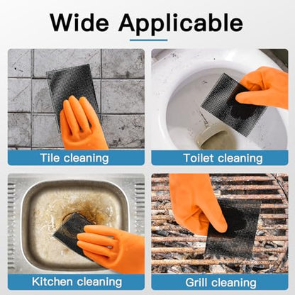 Cleaning Screen, 5.5x4 Inch Upgraded Toilet Cleaner Hard Water 15PCS Toilet Ring Remover Abrasive Grit Mesh Pads for Bowls Griddle Household Stain Calcium Deposits Carbon Rust Scrubber
