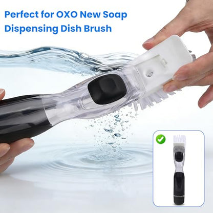 New Brush Refills for OXO New Soap Dispensing Dish Brush - 4 Pack Dish Brush Cleaning Soap Dispensing Head Replacement for Scrubber