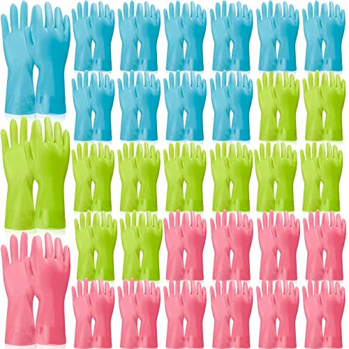 Rubber Reusable Gloves Long Household Dishwashing Gloves Kitchen Cleaning for Dishes Clean Gardening - color: Blue, Pink, Green, size: Large