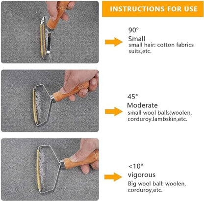 Portable Lint Remove Cleaner Pro, Reusable Double Sided Travel Brush for Removing Lint Pet Hair Dust in Clothes, Furniture and Carpet, Fuzz, Pet Fur Removal Tool, Portable Carpet Scraper Rake