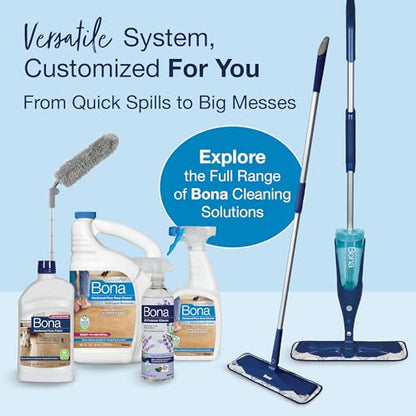 Bona PowerPlus Premium Motion Spray Mop for Hardwood Floors - Includes PowerPlus Hardwood Floor Cleaning Solution and PowerPlus Microfiber Cleaning Pad - Vibrating Spray Mop for Wood Floors - style: PowerPlus
