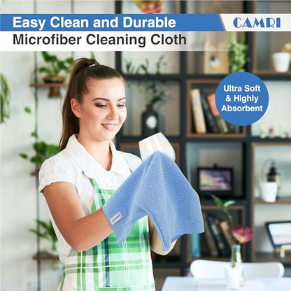 Microfiber Towel Cleaning Cloth – Pack of 12, Size 12.6” x 12.6”, Blue, Lint Free, Super Absorbent, Streak Free, Washable, Multipurpose Cleaning Rags for Kitchen, Glass, Car, Mirror