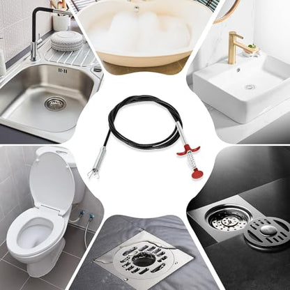 (33 inch) Drain Snake, Sink Snake Drain Tool Tools Cleaner for Toilet Sewer Shower Kitchen Bathroom Tub Clogged Drains Opener Tool, Flexible Grabber Claw Pick Up Reacher Gutter Cleaning