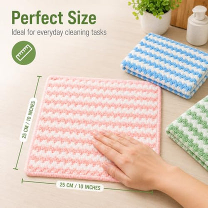 10 Pack Mircofiber Dish Cloths, Upgrade Kitchen Dish Rags, Reusable Cleaning Cloths, Kitchen Washcloths Towels, Lint Free/Absorbent/Nonstick Oil Kitchen Rags, 10''x10'' (Pink) - color: Pink, size: NEW 10 x 10 Inch - 10PCS