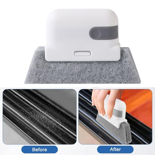 Window Track Cleaning Brush – Single Handheld Brush for Sliding Door, Window Sills, Small Gaps, and Crevices, Efficient Dirt and Water Stain Removal - color: 1white