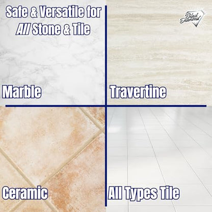 Black Diamond Stoneworks Marble & Tile Cleaner Gallon + Ultimate Grout Cleaner with Brush Quart (2-Pack) – Safe for Natural Stone, Deep Grout and Tile Cleaning to Restores Shine - size: 160 Fl Oz (Pack of 1)